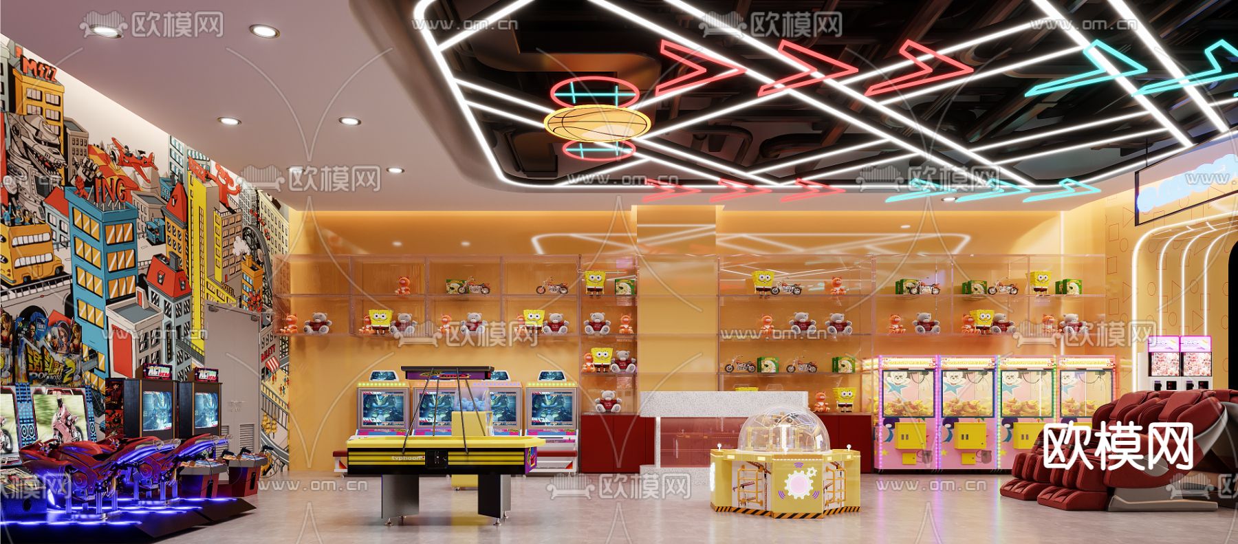 电玩城 游乐场3d模型下载（渲染图2）