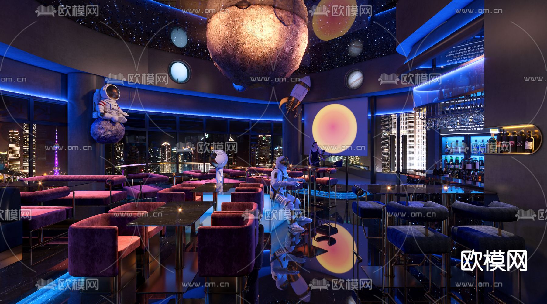 现代酒吧3d模型下载（渲染图4）