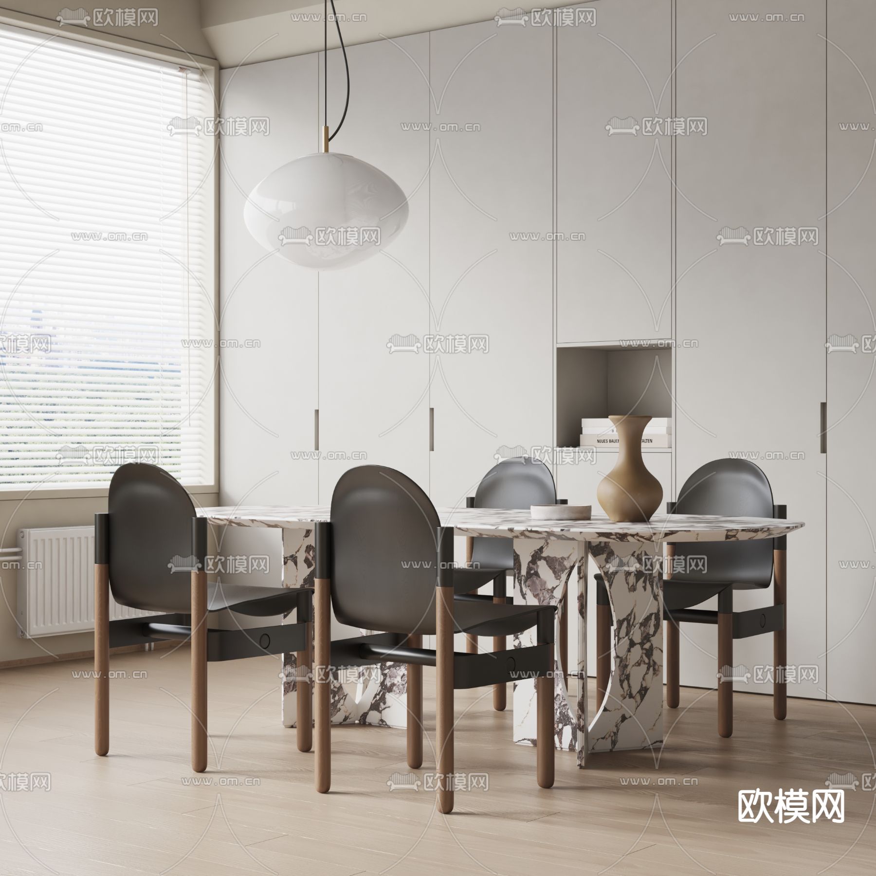 现代餐桌椅3d模型下载