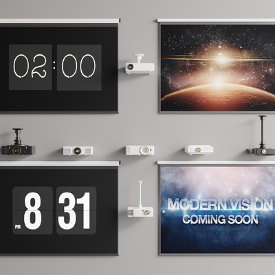  投影仪 投影幕布su模型 