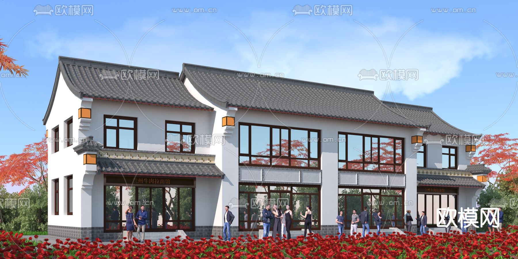 中式古建民俗外观3d模型下载