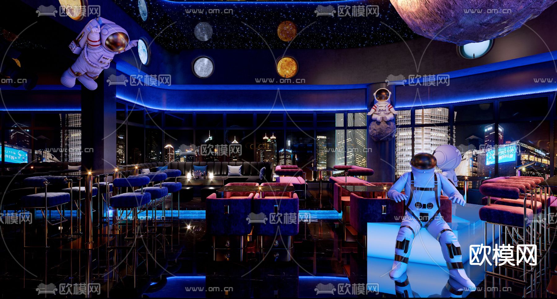 现代酒吧3d模型下载（渲染图3）