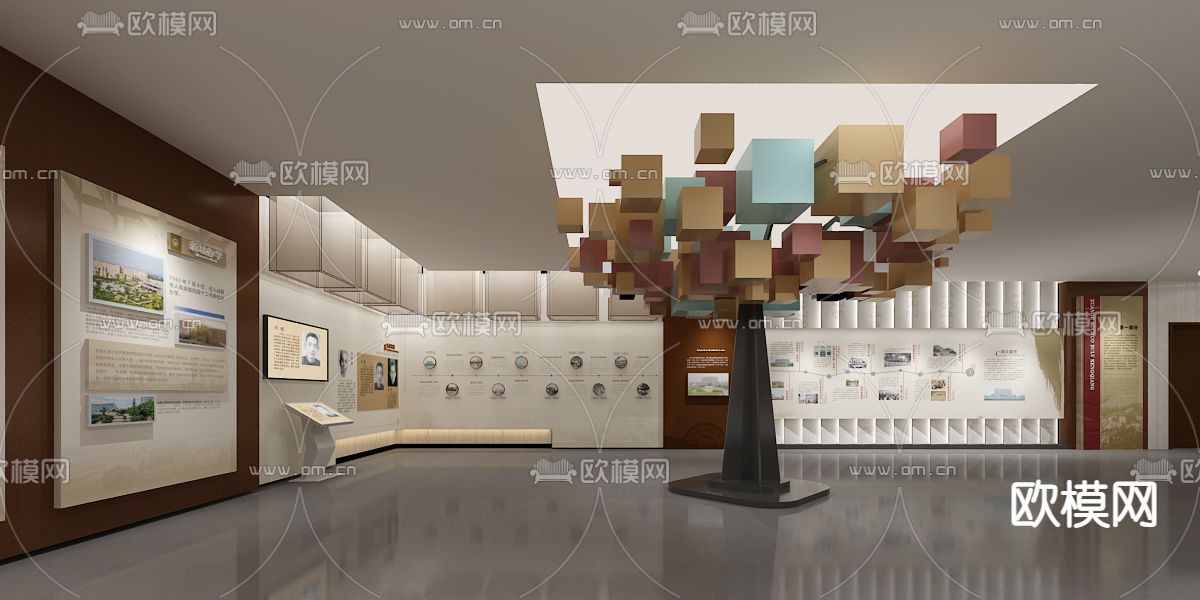 现代名言名句展厅3d模型下载