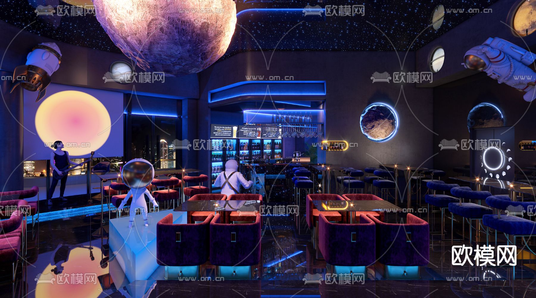 现代酒吧3d模型下载（渲染图5）