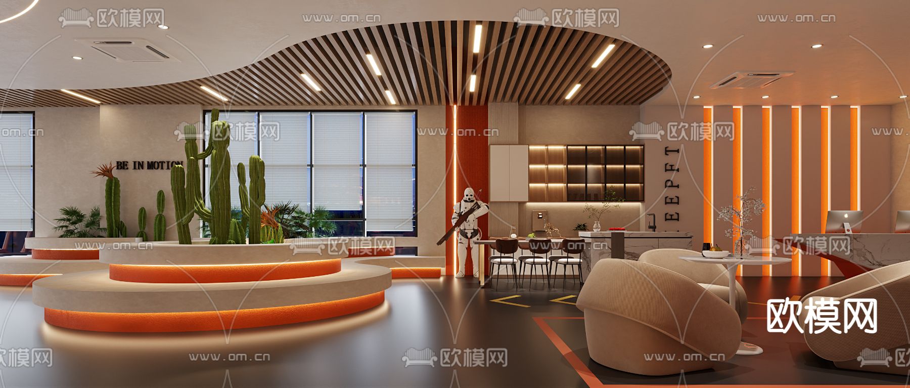 现代健身房3d模型下载（渲染图2）