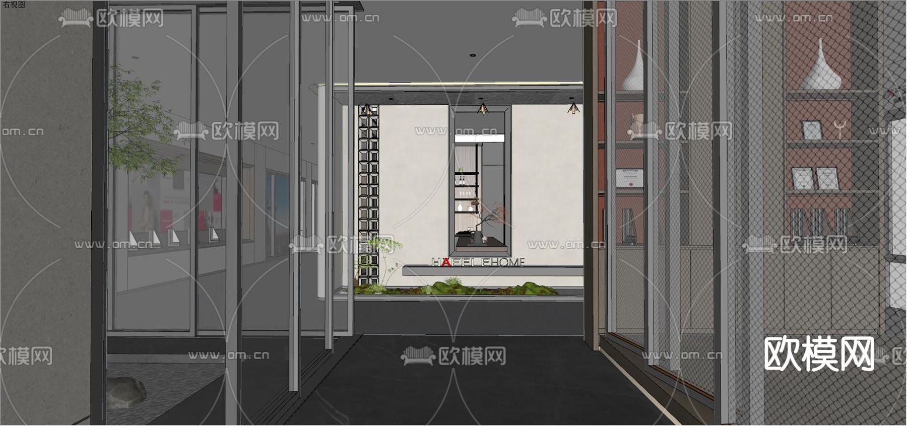现代企业展厅su模型下载（渲染图4）