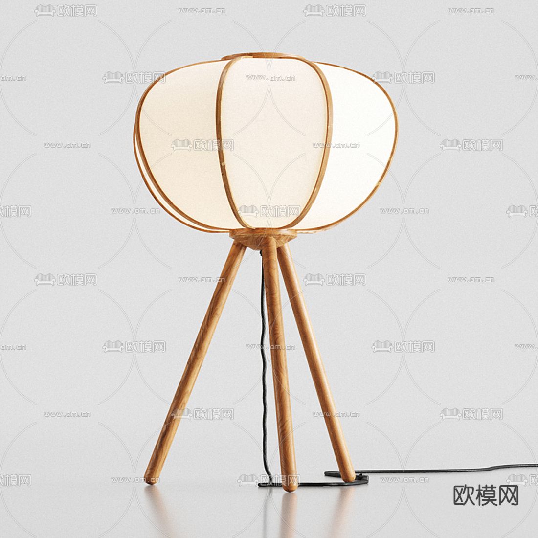 侘寂风台灯3d模型下载（渲染图1）