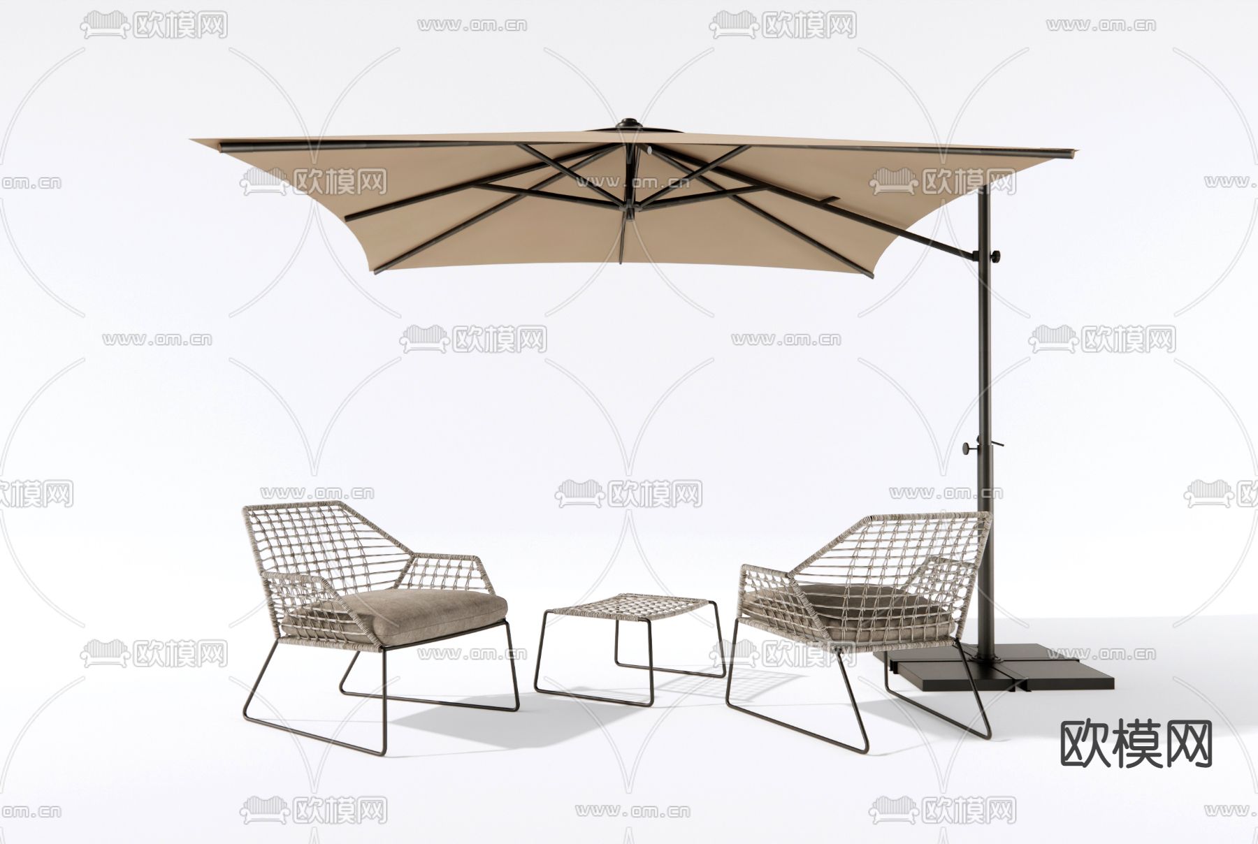 户外休闲卓椅3d模型下载