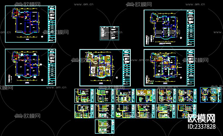 住宅楼装修cad施工图下载（渲染图3）