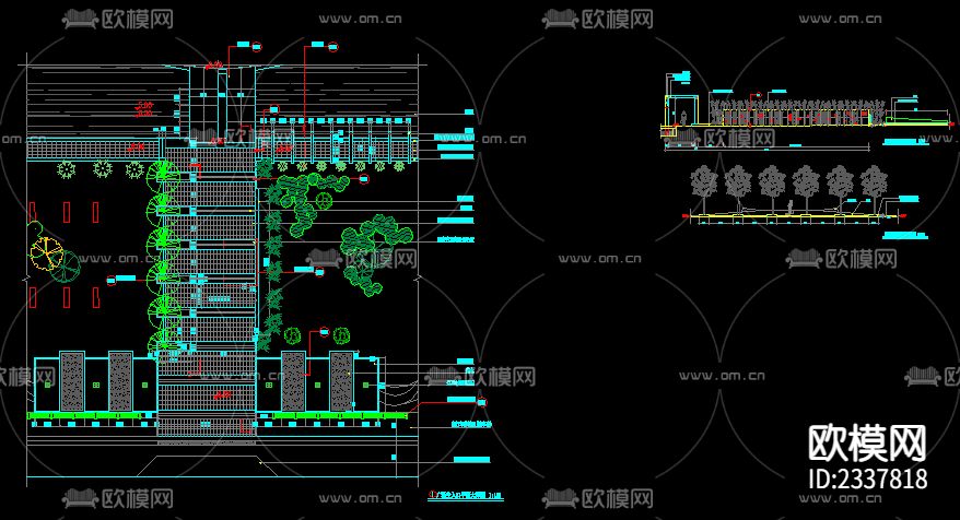 广场大门cad施工图下载