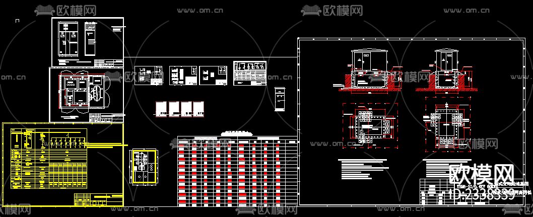 箱式变电站地基CAD施工图下载（渲染图1）
