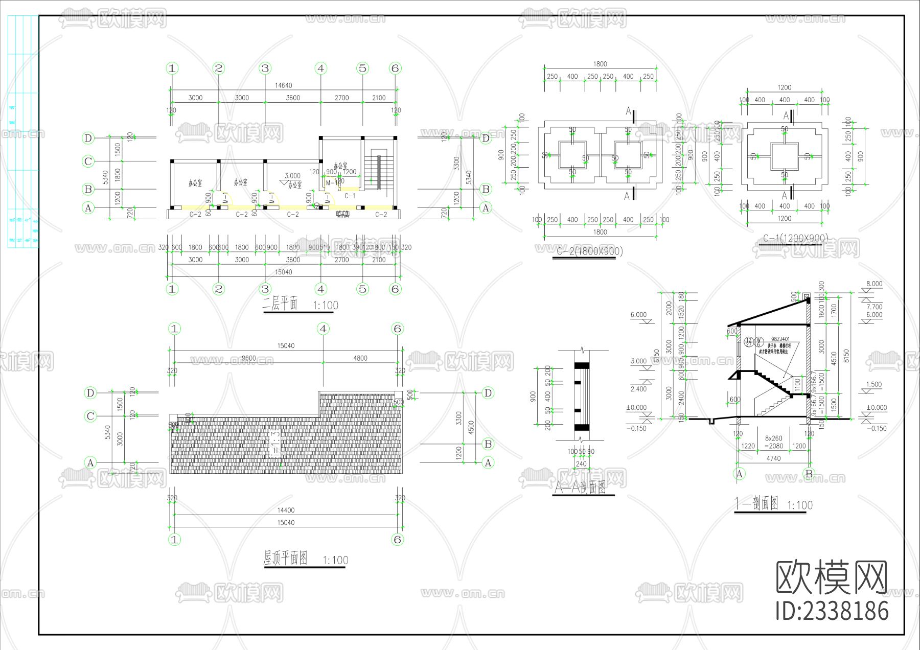 公厕cad施工图下载（渲染图4）