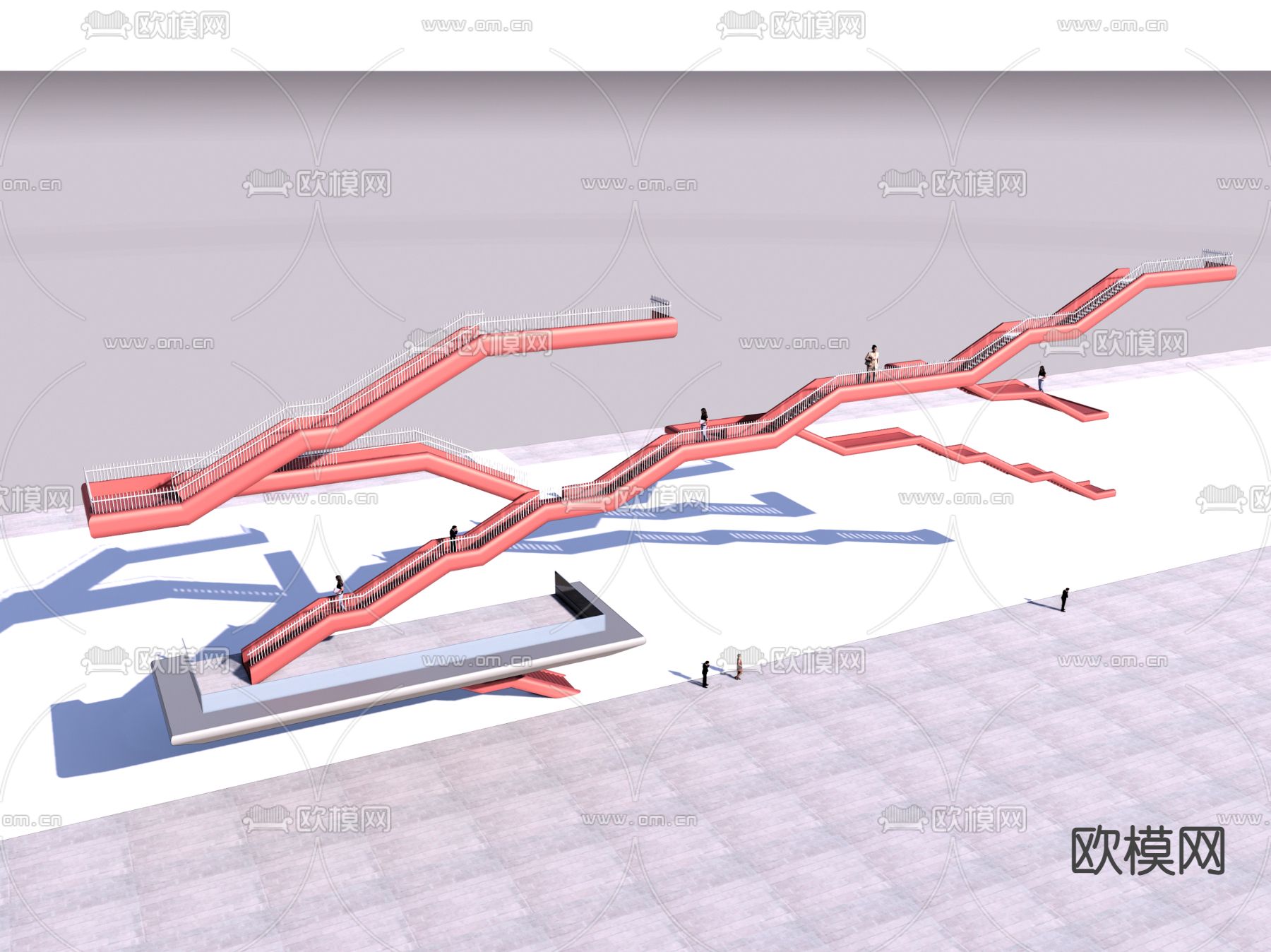 现代楼梯su模型