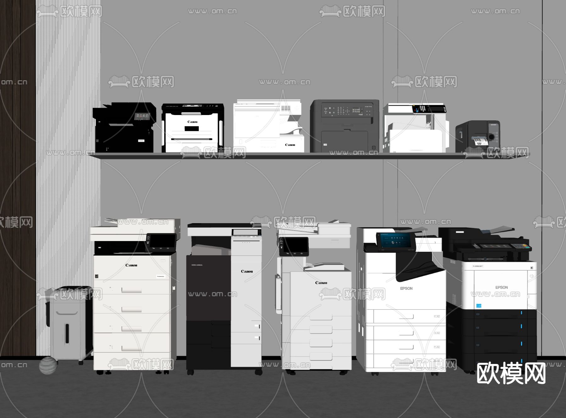 打印机 扫描机 复印机su模型下载（渲染图2）