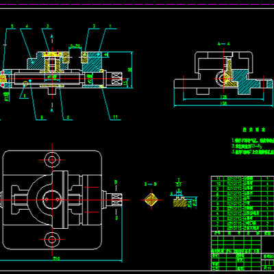  虎钳机械CAD施工图 