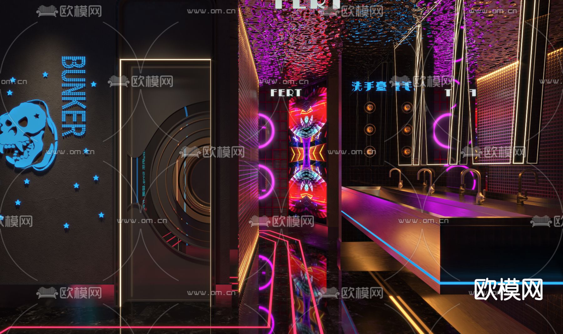 酒吧 KTV卫生间3d模型下载