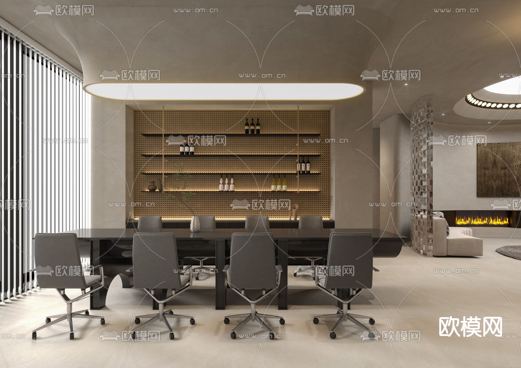 办公室茶水间 休息区3d模型下载（渲染图2）