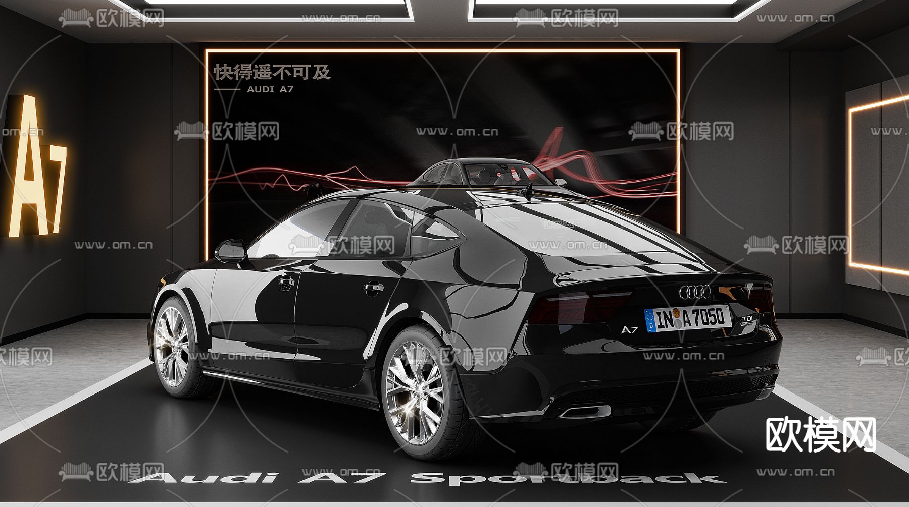 汽车4S店展厅 汽修店3d模型下载（渲染图2）