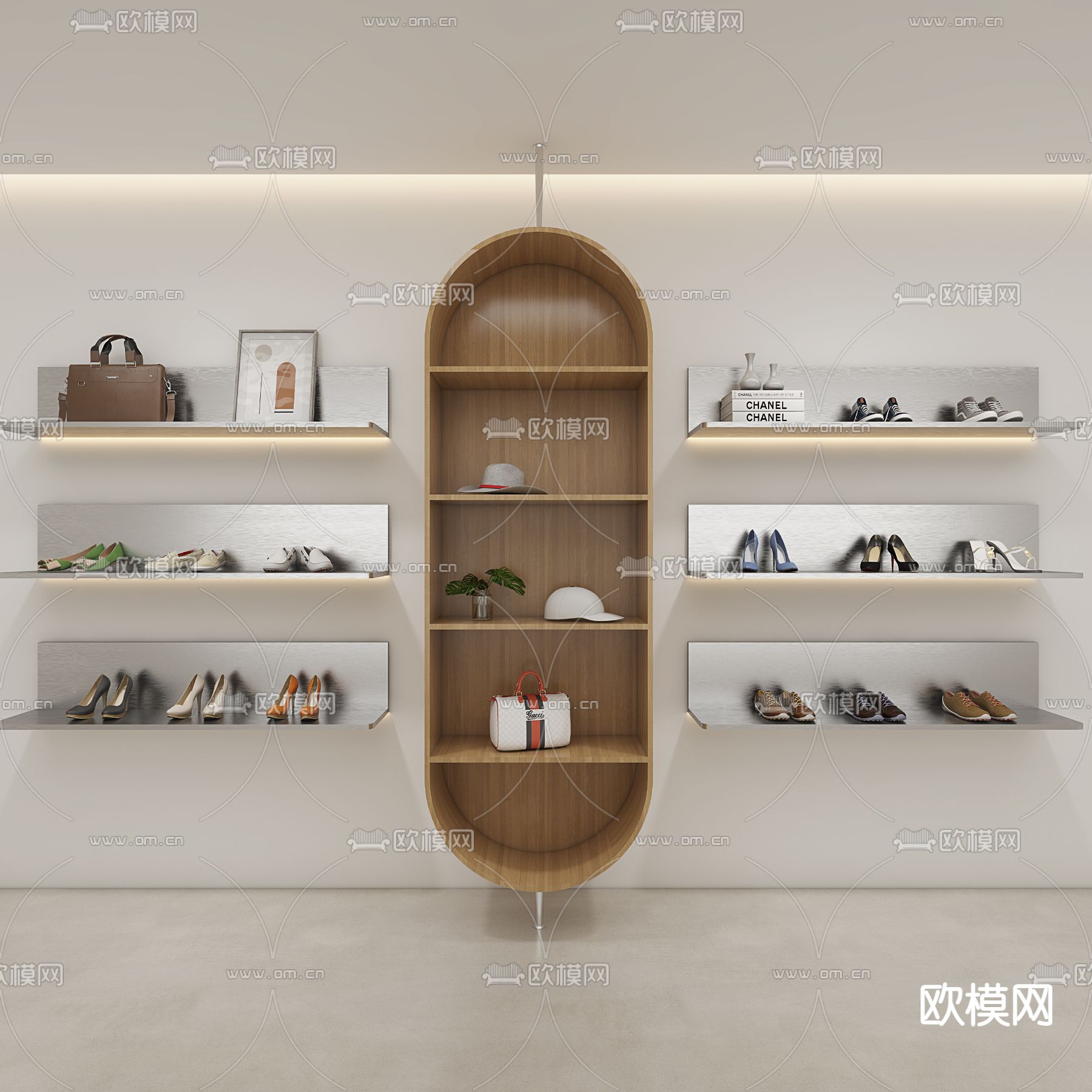 现代鞋帽店3d模型下载