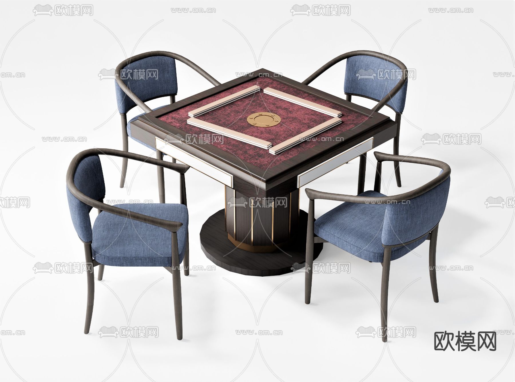 新中式麻将桌su模型下载（渲染图1）