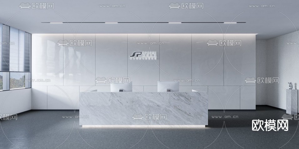 现代前台大厅免费3d模型下载_ID12139066_3dmax免费模型-欧模网