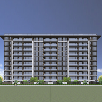 现代商业小区建筑外观su模型