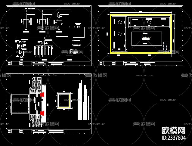 欧式箱变315KVA标准cad施工图下载（渲染图1）