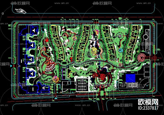 小区绿化配置cad施工图下载
