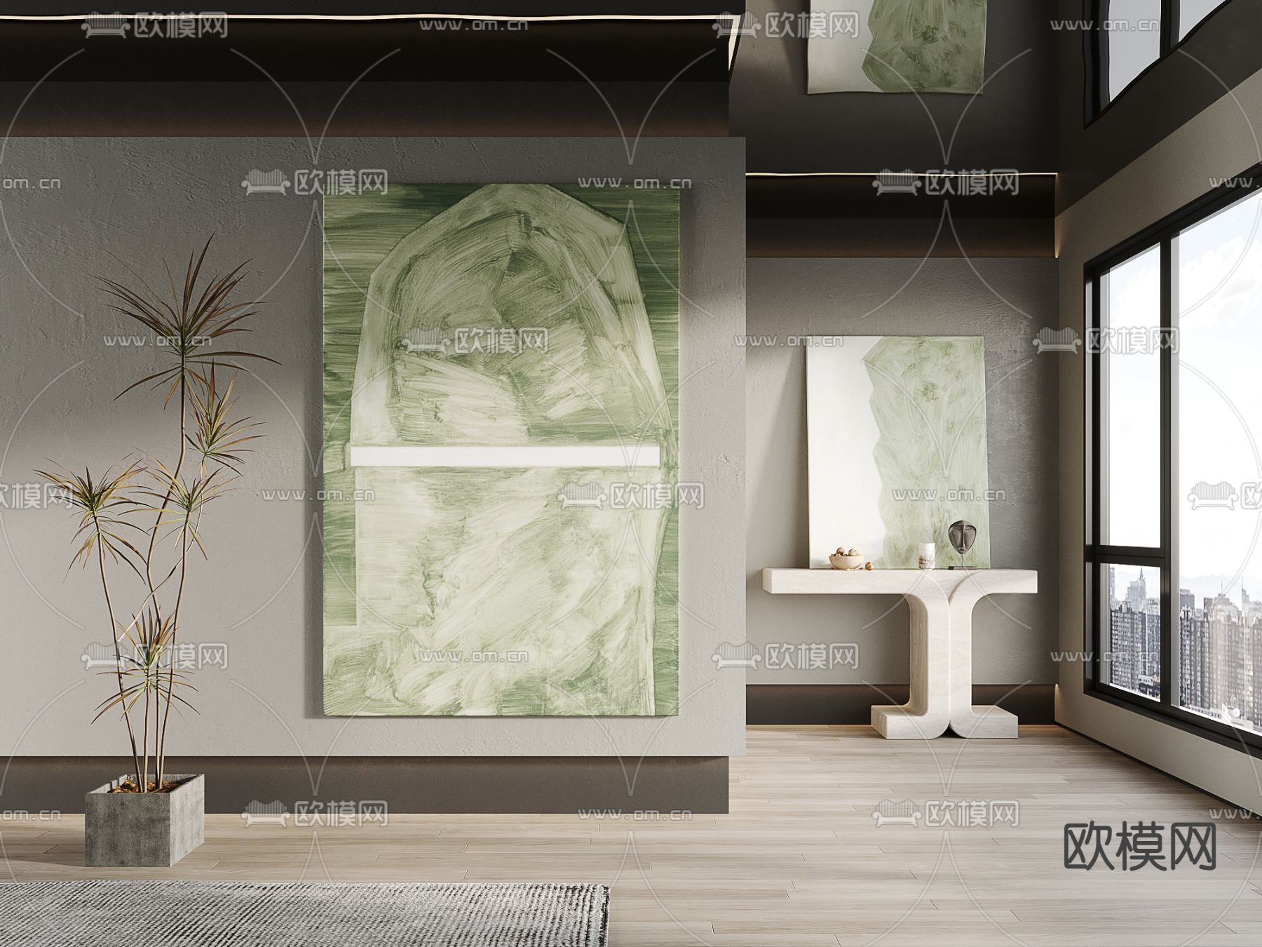 现代装饰挂画su模型