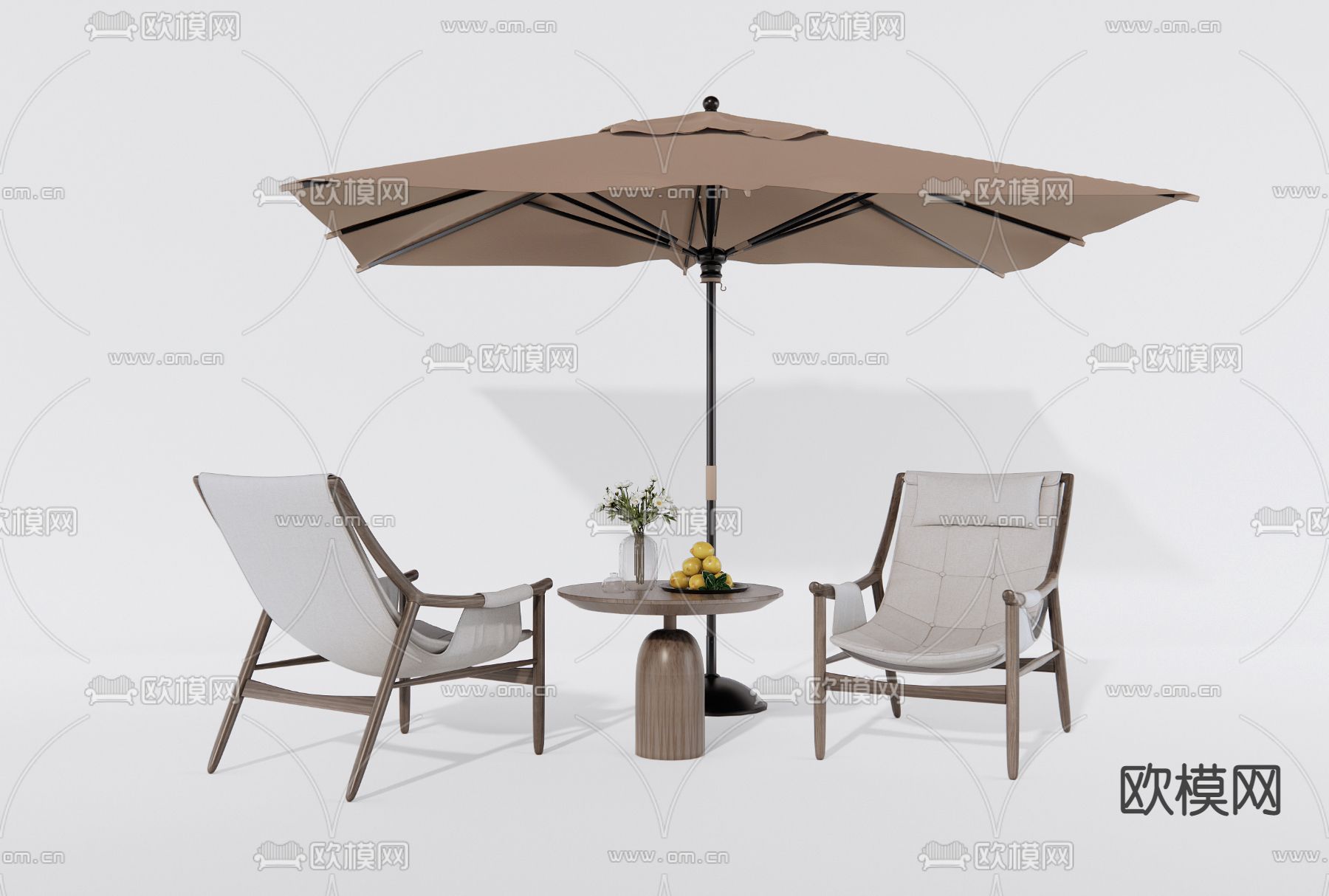 现代户外休闲椅3d模型下载