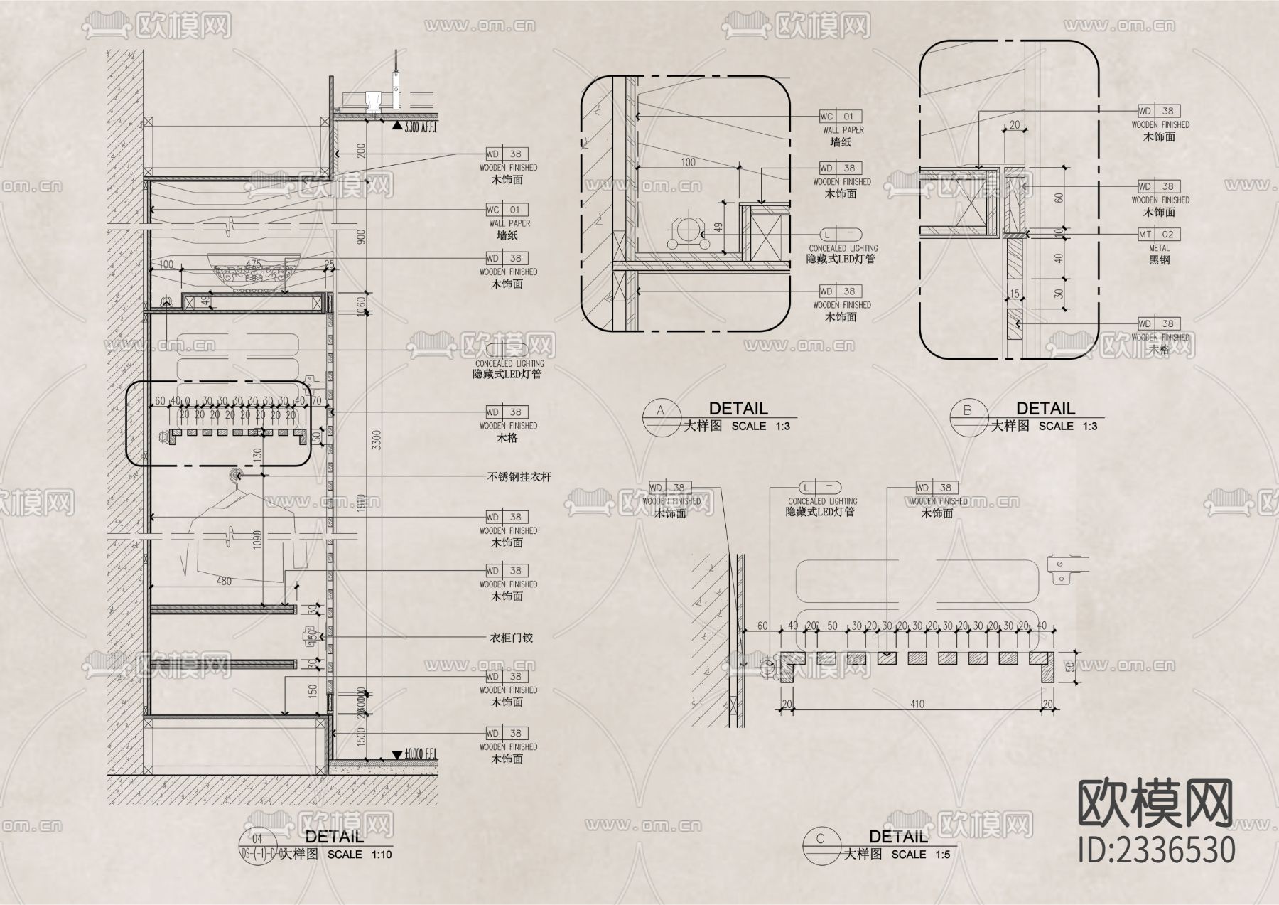 精选衣柜节点详图合集下载（渲染图9）