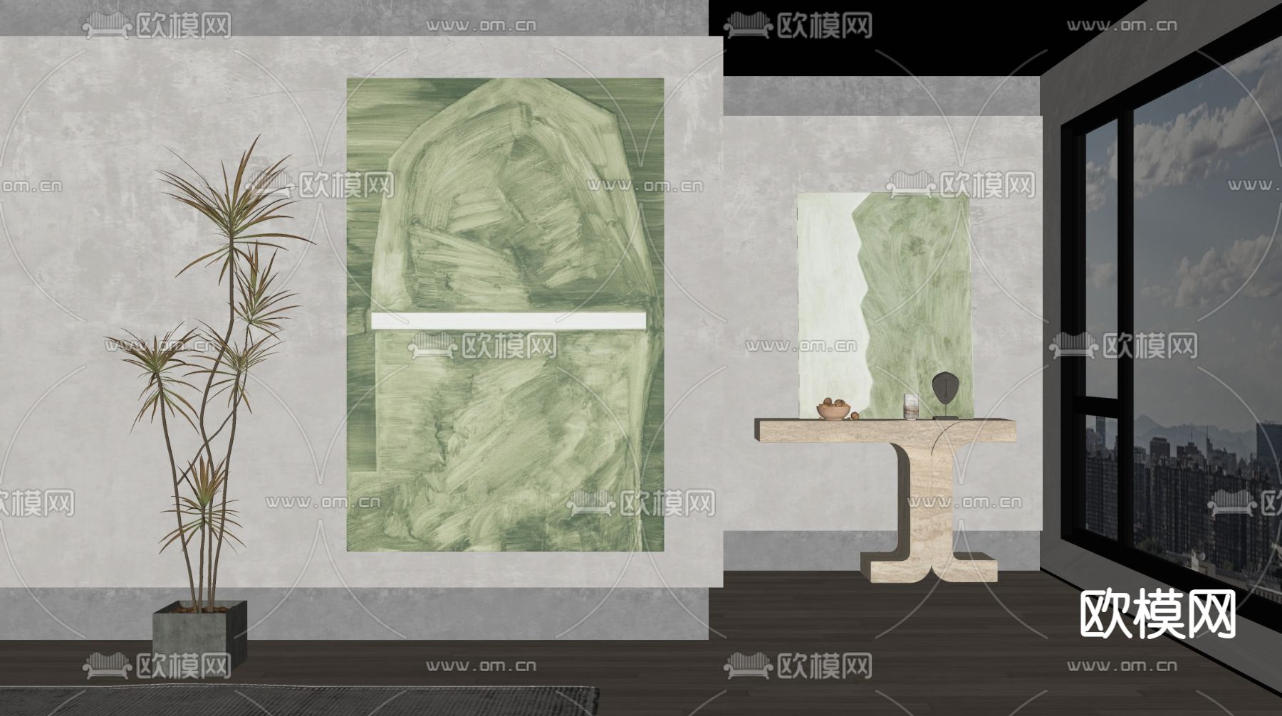 现代装饰挂画su模型