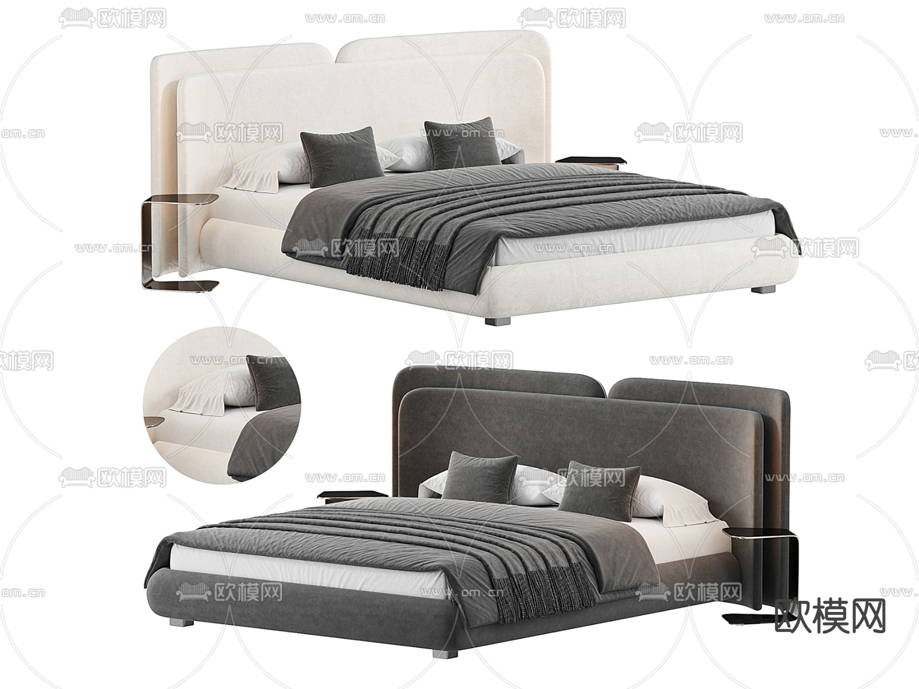Pertica 双人床3d模型下载