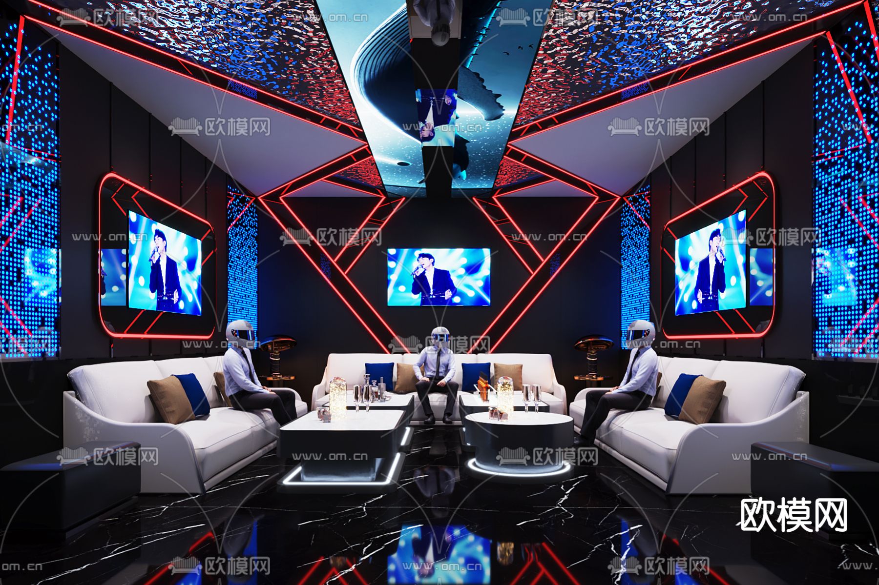 现代KTV包房3d模型下载