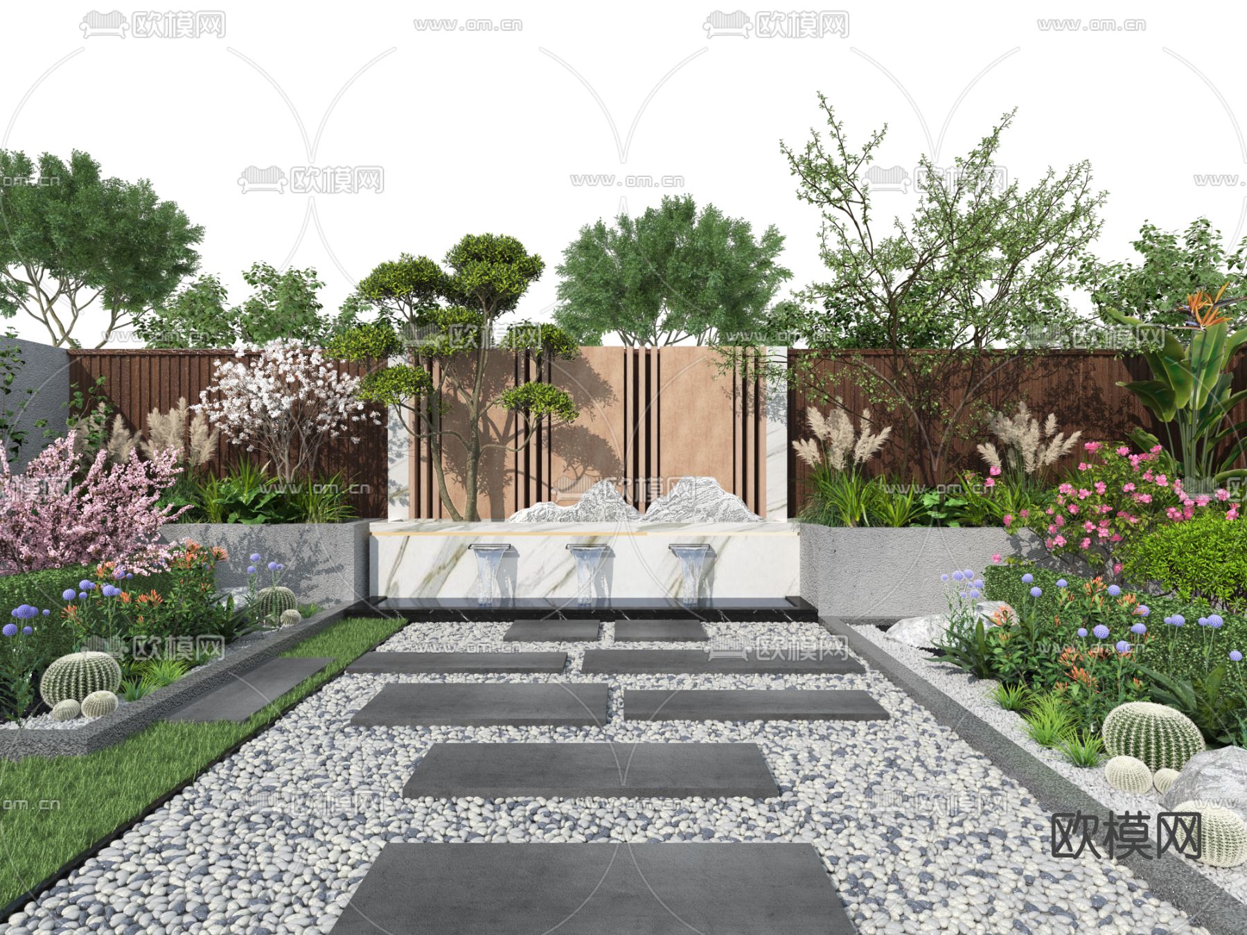 植物堆 庭院景绿植观3d模型