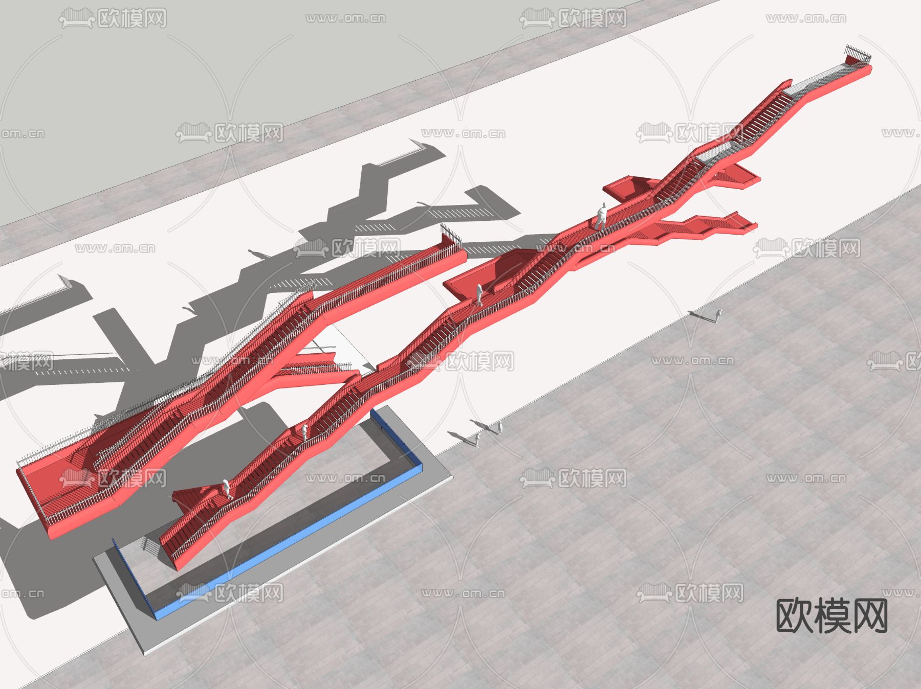 现代楼梯su模型