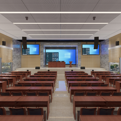  现代会议室 报告厅su模型 