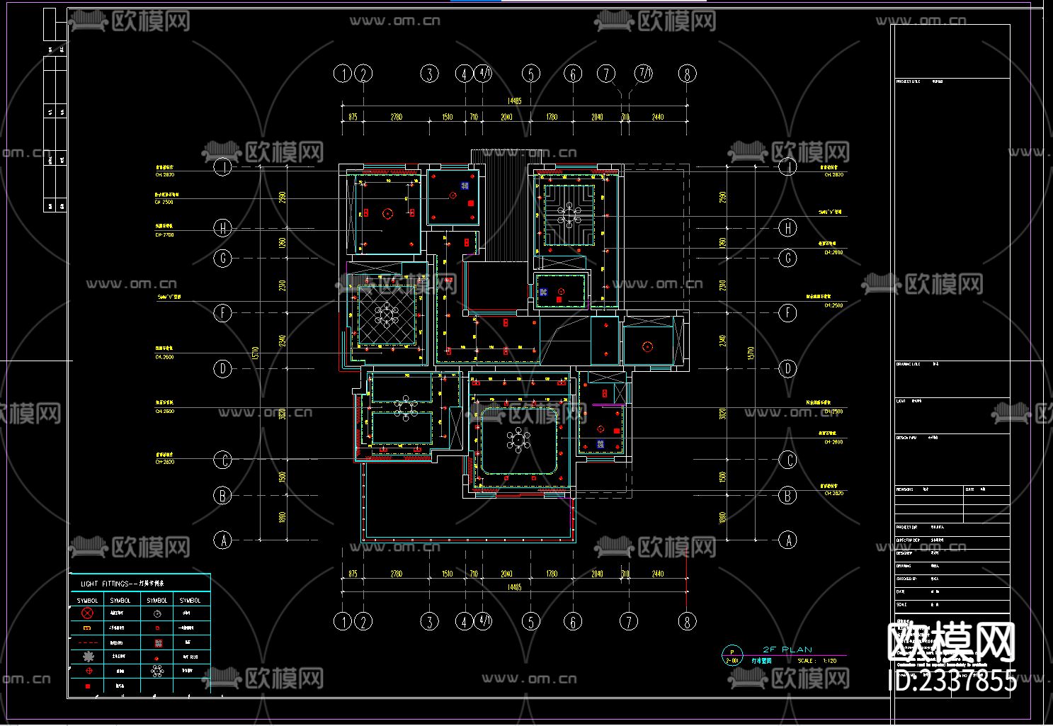 二层别墅装修设计擦掉施工图下载（渲染图4）