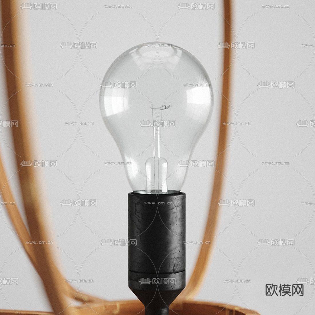 侘寂风台灯3d模型下载（渲染图4）