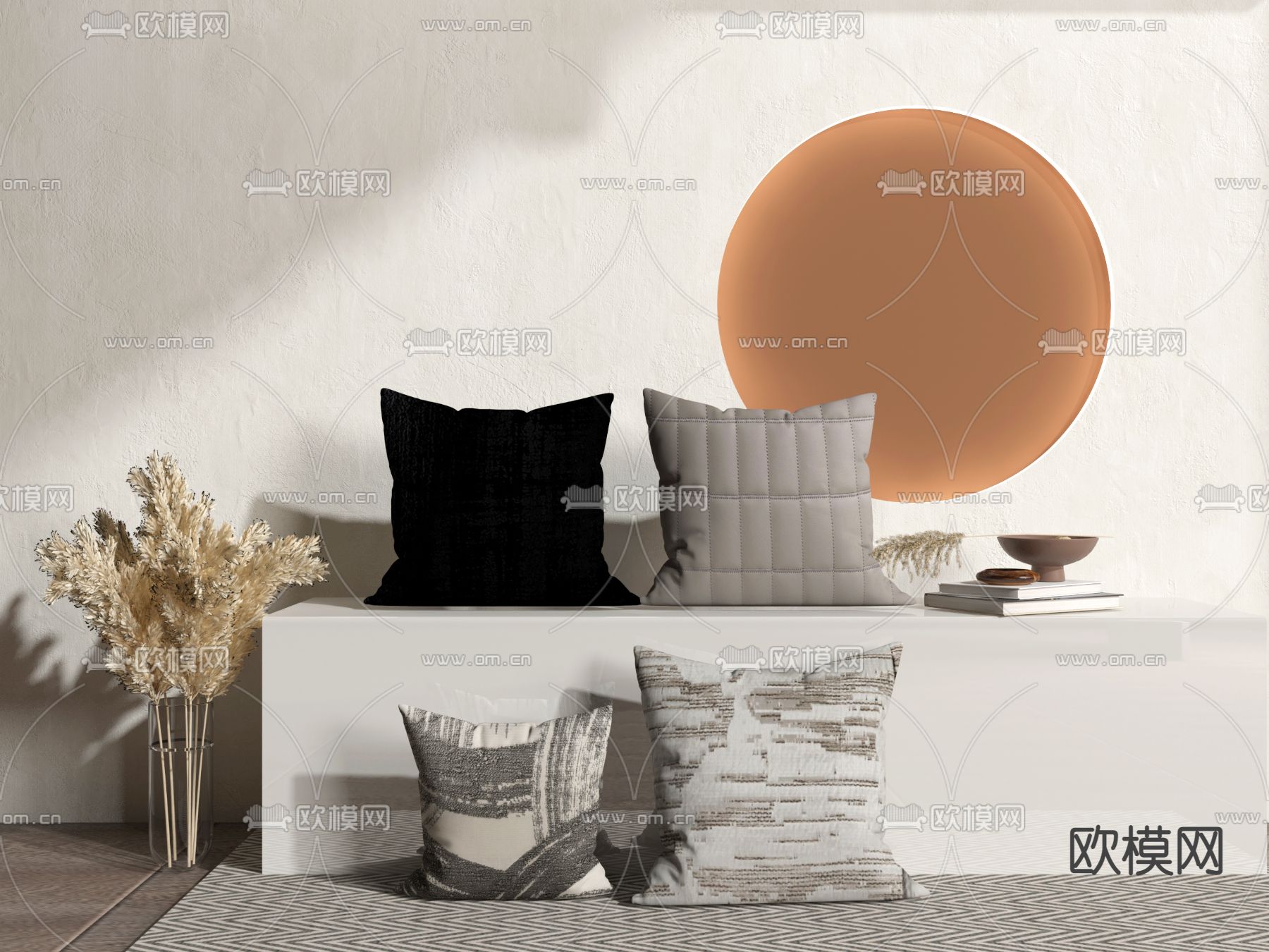 现代抱枕 靠枕3d模型下载