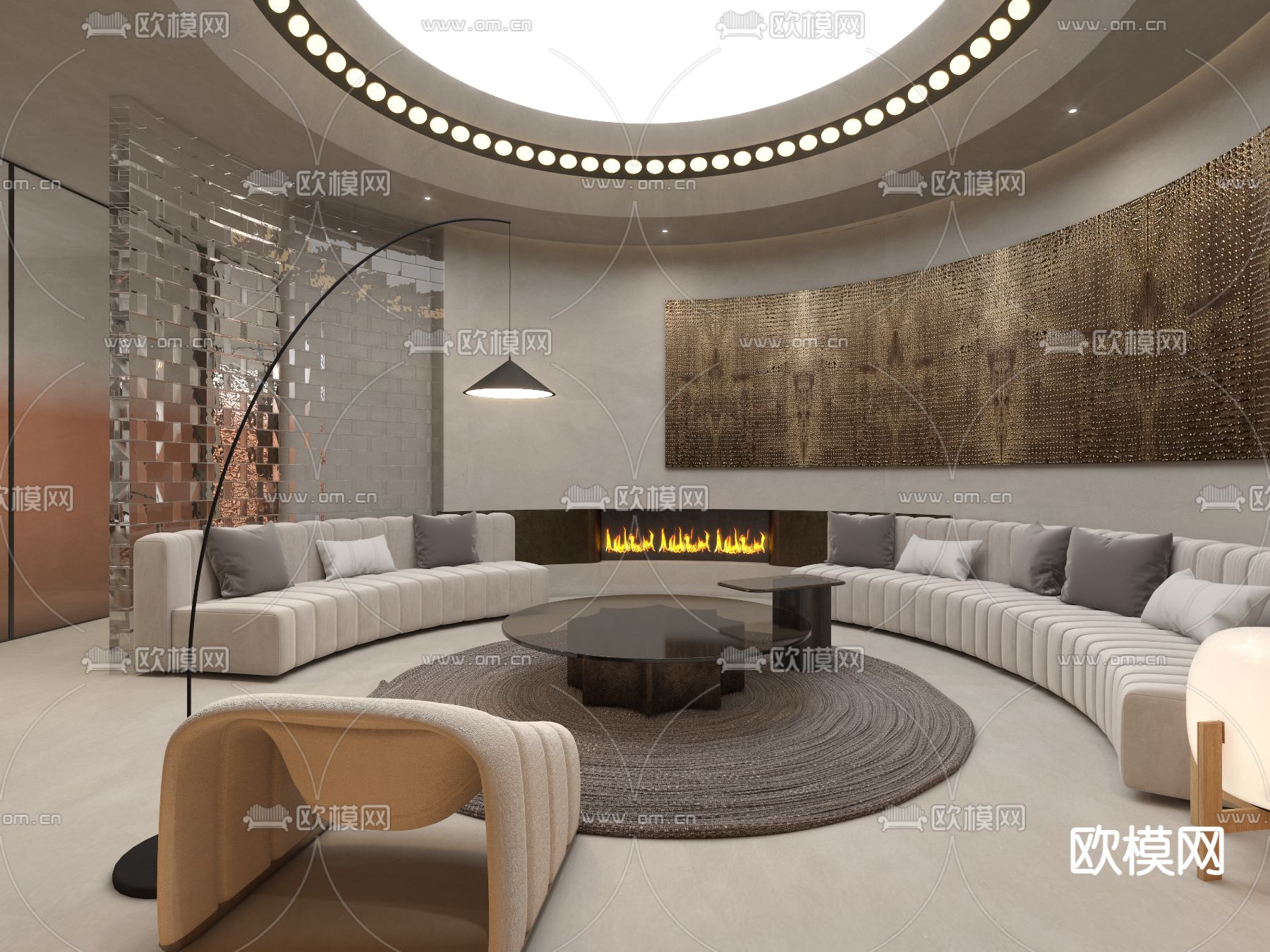 办公室茶水间 休息区3d模型下载（渲染图1）