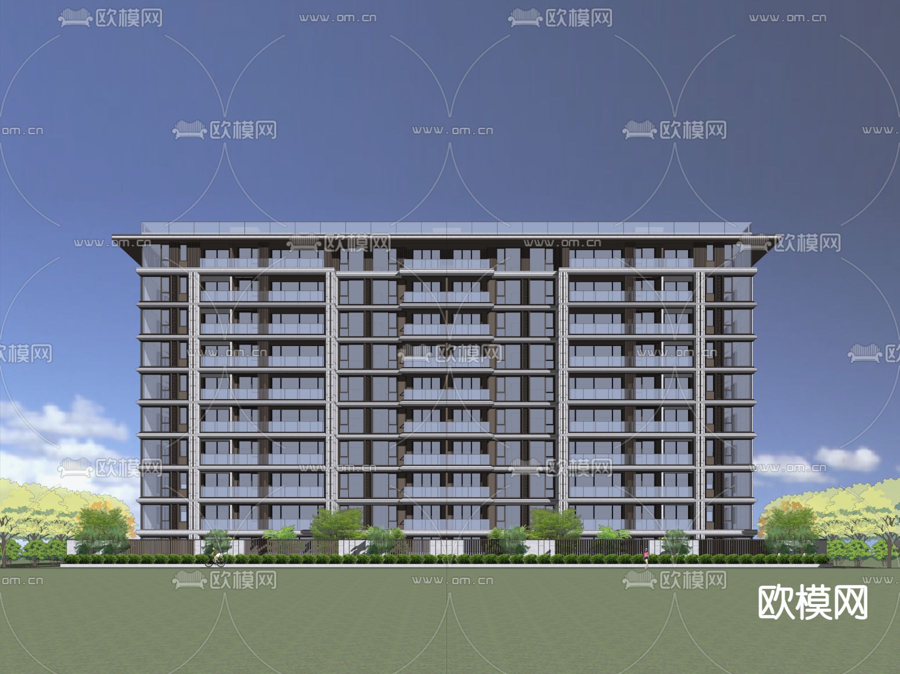 现代商业小区建筑外观su模型