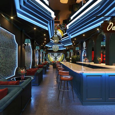  后现代酒吧 清吧su模型 