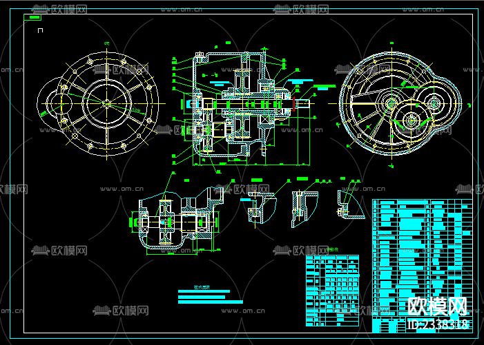 电动葫芦减速器CAD施工图下载