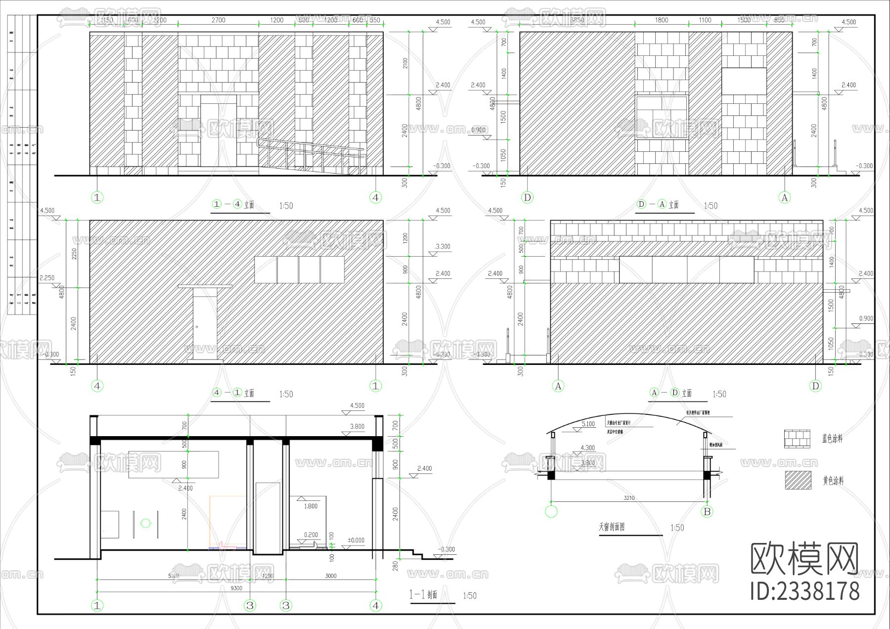公厕cad施工图-免费3dmax模型库-欧模网
