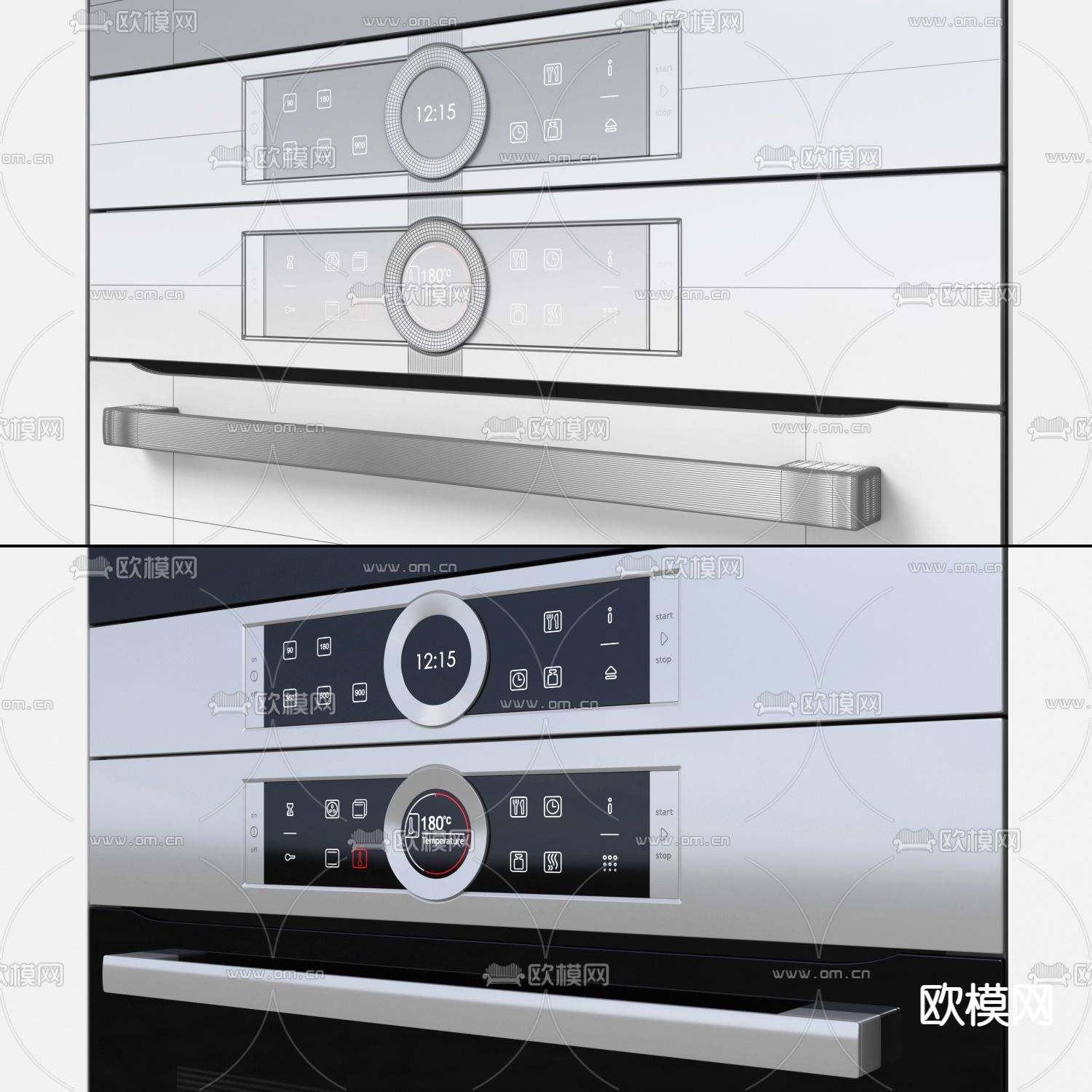 厨房器具 烤箱 微波炉3d模型下载（渲染图4）