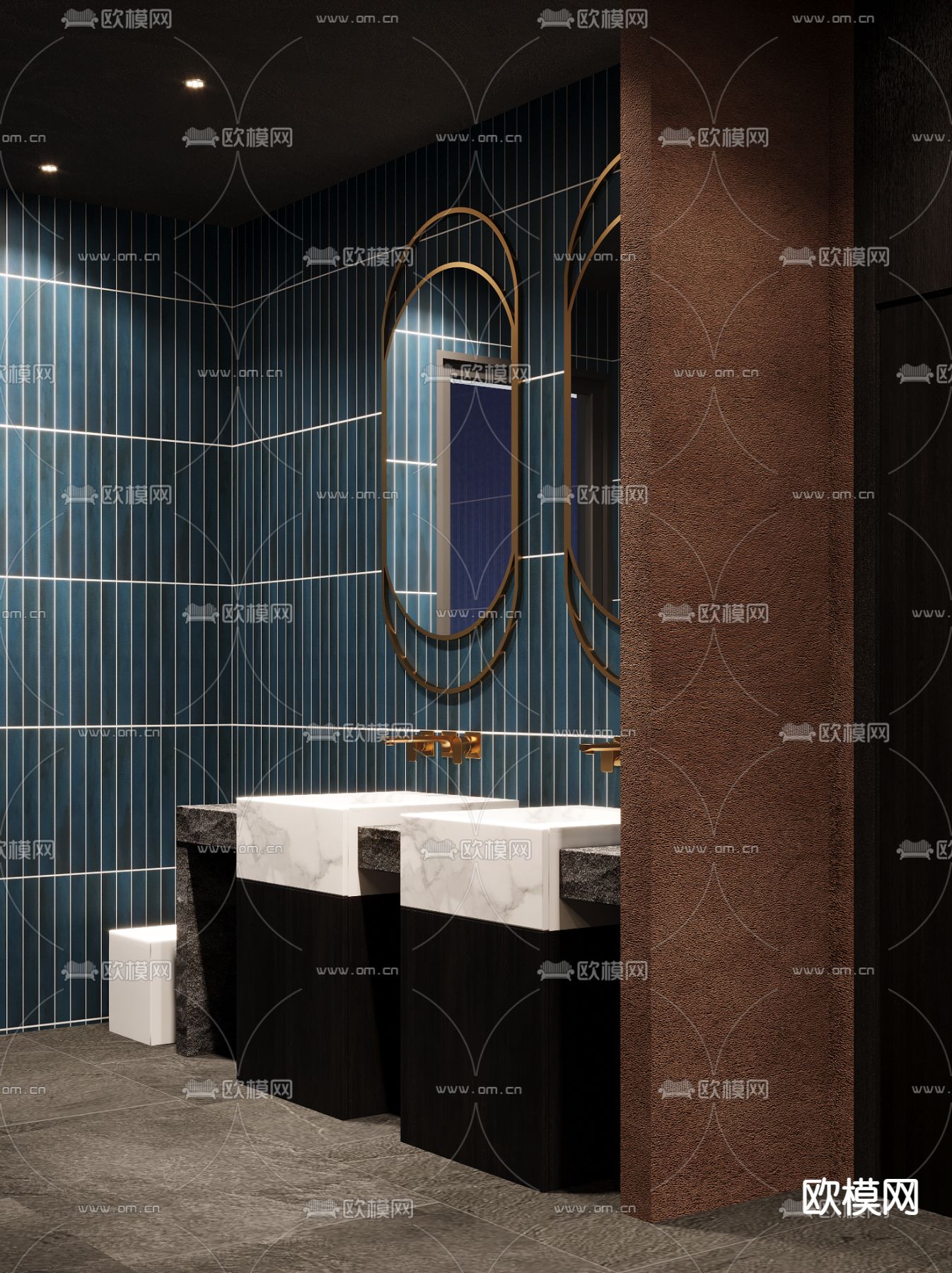 新中式卫生间 洗手间3d模型下载