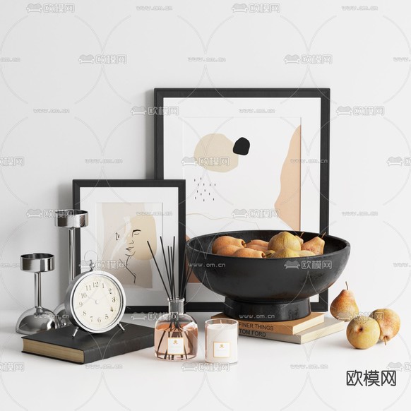 装饰品 挂画 果盘摆件3d模型下载(渲染图1)