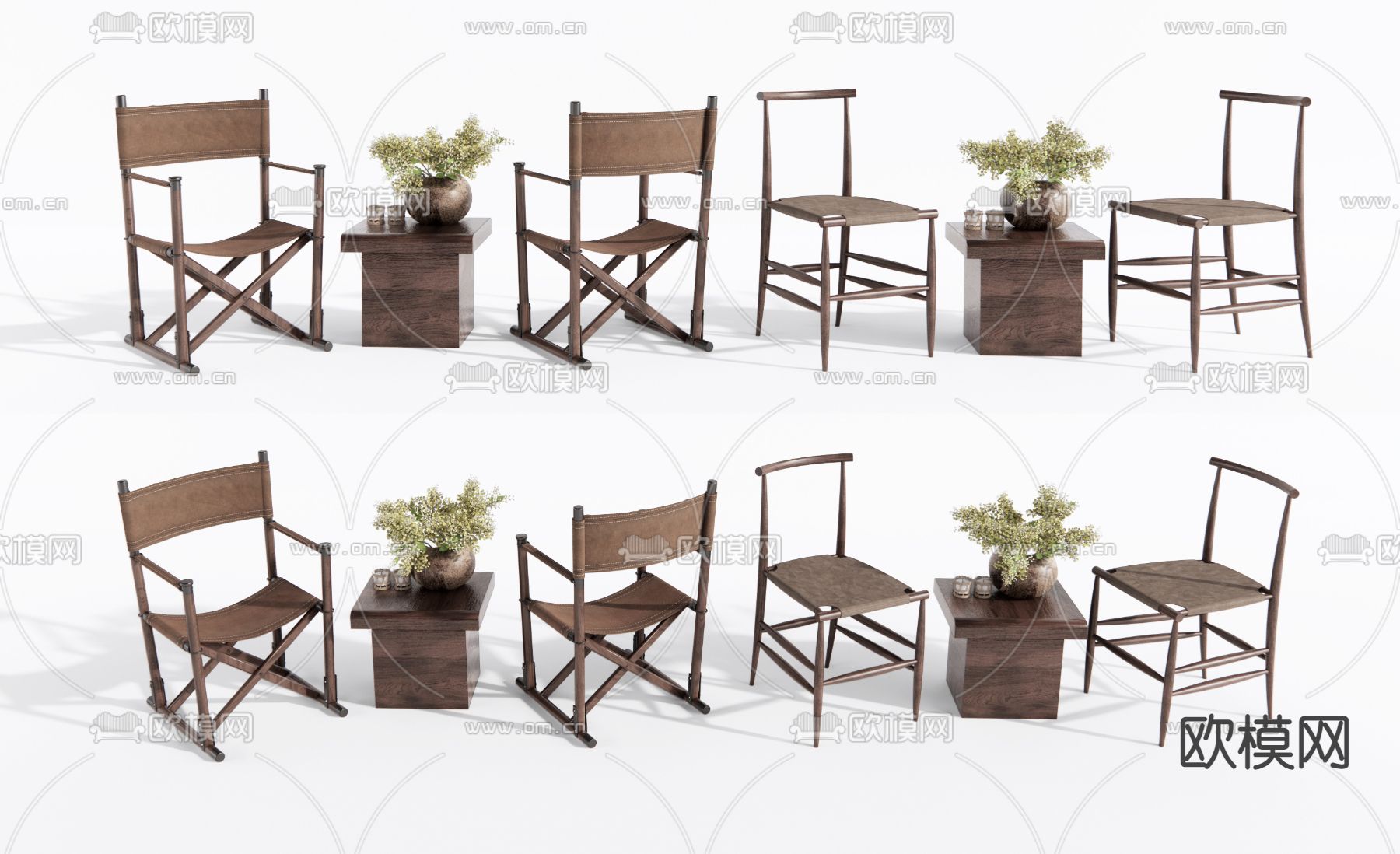 侘寂风折叠椅 椅子3d模型下载