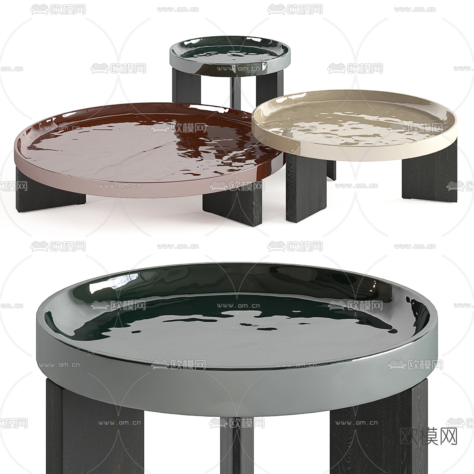 Minotti Louver 茶几3d模型下载（渲染图1）